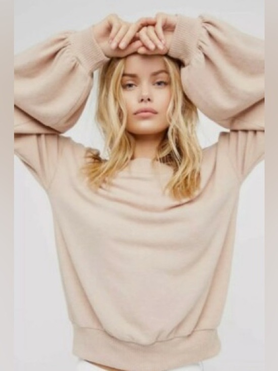 Free People Sweaters - Free People Beach TGIF Pullover Sweater Balloon Sleeves Women’s Xs Gray